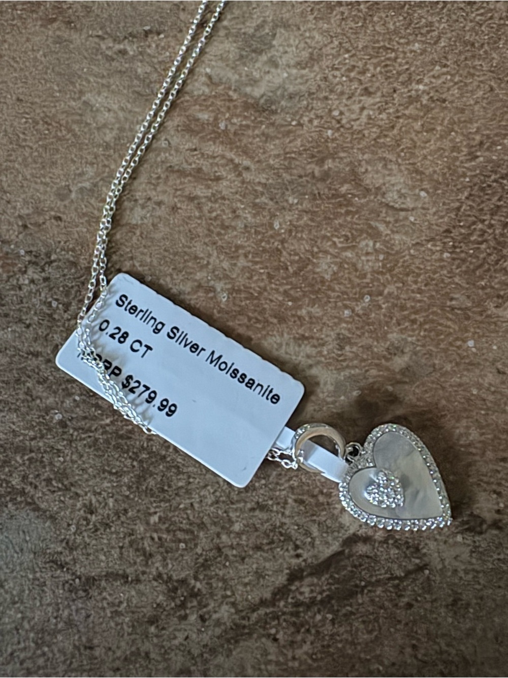 Sterling Silver Mother of Pearl Heart Pendant Necklace
